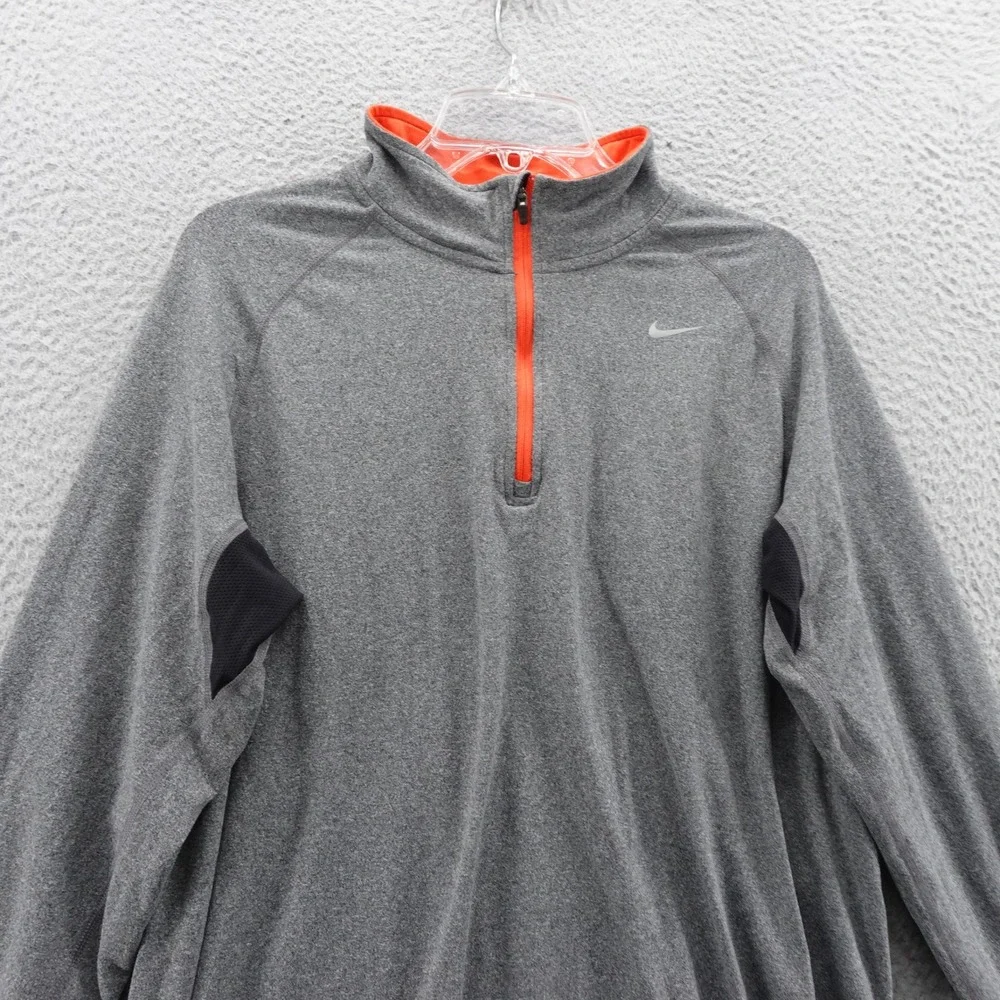 Nike Running DriFit Running Pullover Large Gray‎ Mens Activewear Lightweight
